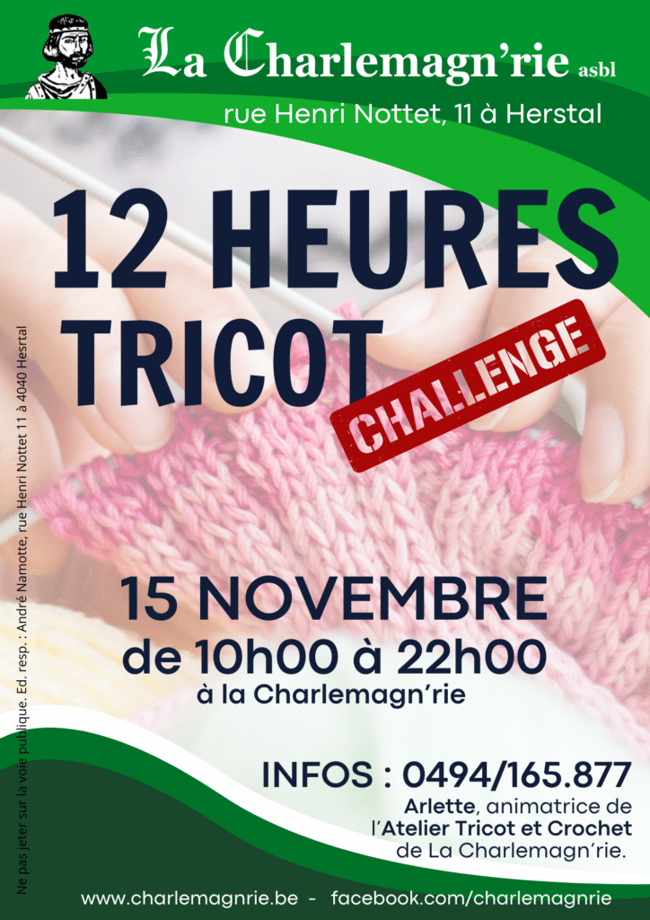 12h de tricot à Herstal challenge solidaire
