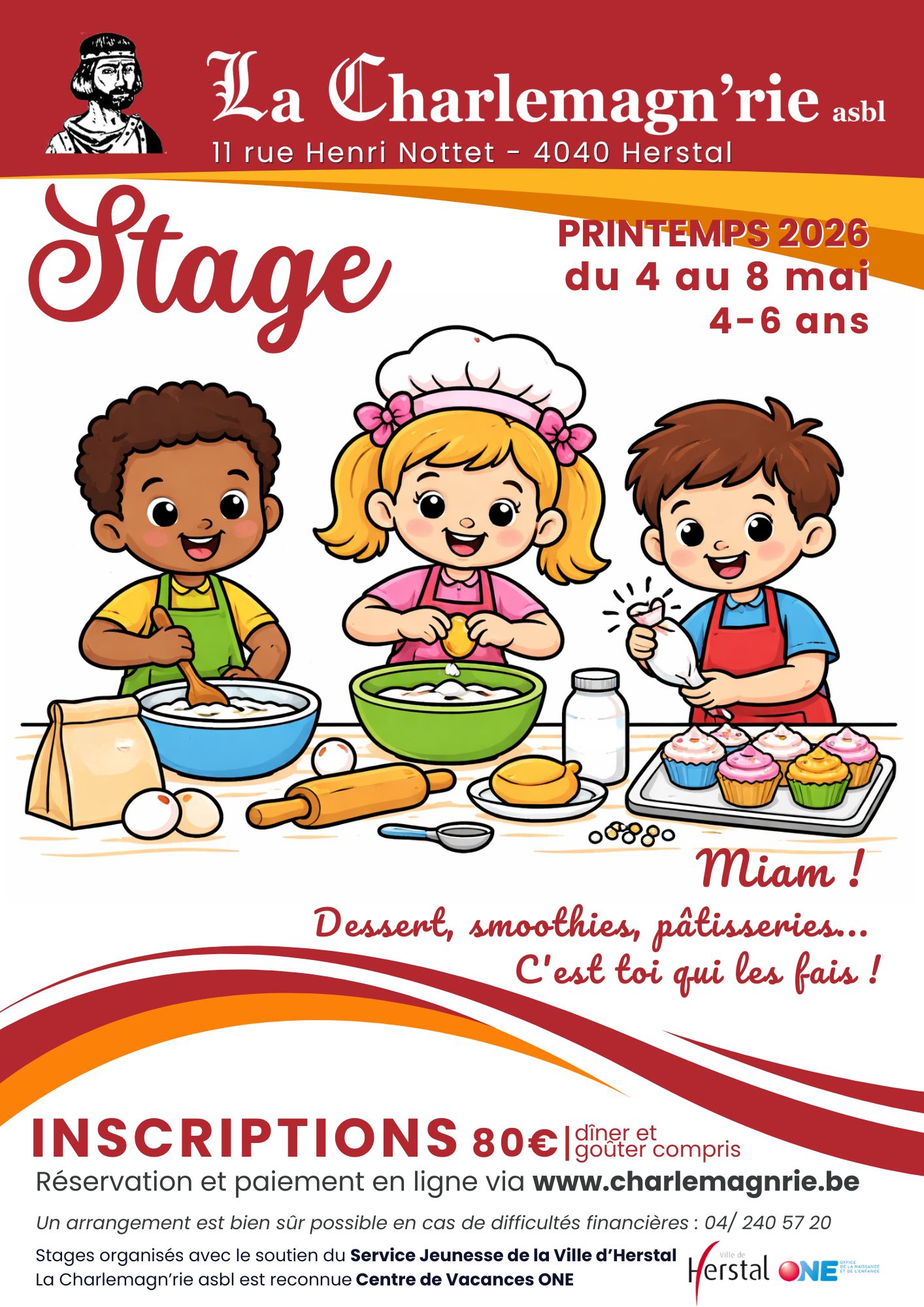 affiche stage enfants cuisine